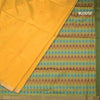 Silk Cotton Mango Yellow Saree With Malli Moggu Design