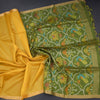 Silk Cotton Mango Yellow Saree With Malli Moggu Design