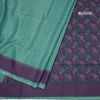 Raw Silk Peacocok Green Zari Checked Saree