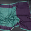 Raw Silk Peacocok Green Zari Checked Saree