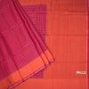 Raw Silk Reddish Pink Zari Checked Saree