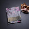 Raw Silk Grey Floral Printed Saree