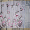 Raw Silk Grey Floral Printed Saree