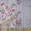 Raw Silk Grey Floral Printed Saree