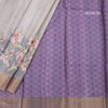 Raw Silk Grey Floral Printed Saree 02