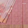 Raw Silk Peach Floral Printed Saree 04