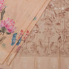 Raw Silk Peach Floral Printed Saree 05