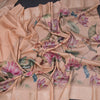 Raw Silk Peach Floral Printed Saree 05