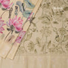 Raw Silk Yellow Floral Printed Saree