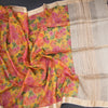 Pure Tussar Yellow Floral Printed Saree 02