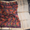 Pure Tussar Purple Floral Printed Saree