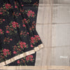 Pure Tussar Black Floral Printed Saree