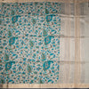 Pure Tussar Cream Leaf Printed Saree