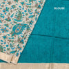 Pure Tussar Cream Leaf Printed Saree