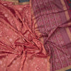 Raw Silk Dark Peach Printed Saree