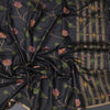 Silk Cotton Black Floral Thread Work Saree 02