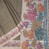 Raw Silk Mehandi Green Zari Checked Saree