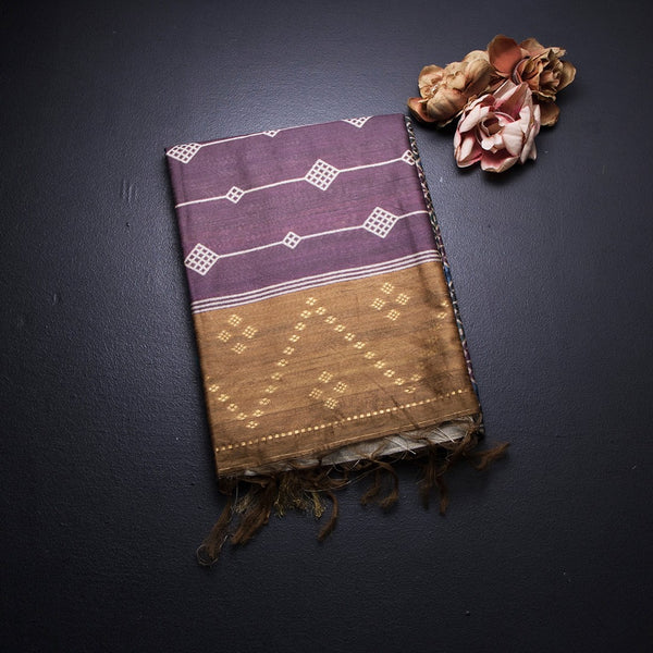 Raw Silk Multi Colour Printed Saree