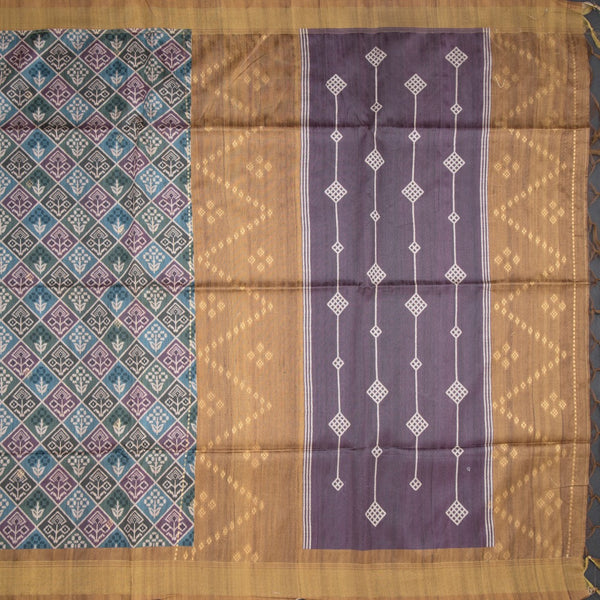 Raw Silk Multi Colour Printed Saree