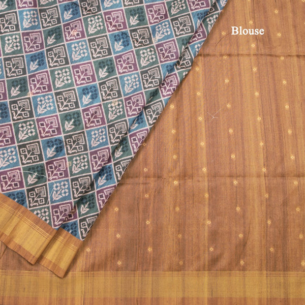 Raw Silk Multi Colour Printed Saree