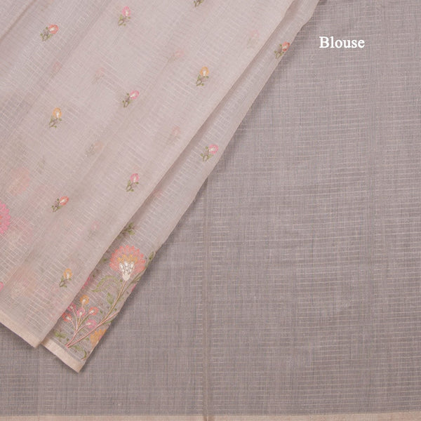 Kota Light Brown Thread Work Saree