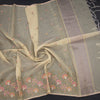 Kota Light Yellow Thread Work Saree