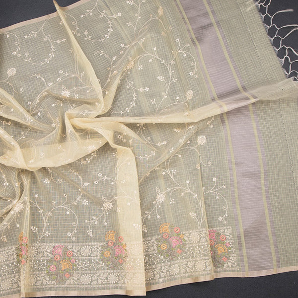 Kota Sandal Thread Work Saree