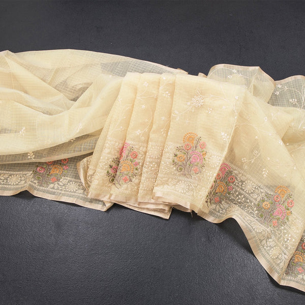 Kota Sandal Thread Work Saree