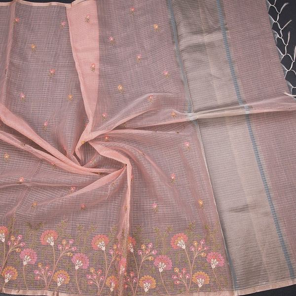 Kota Peach Thread Work Saree 02