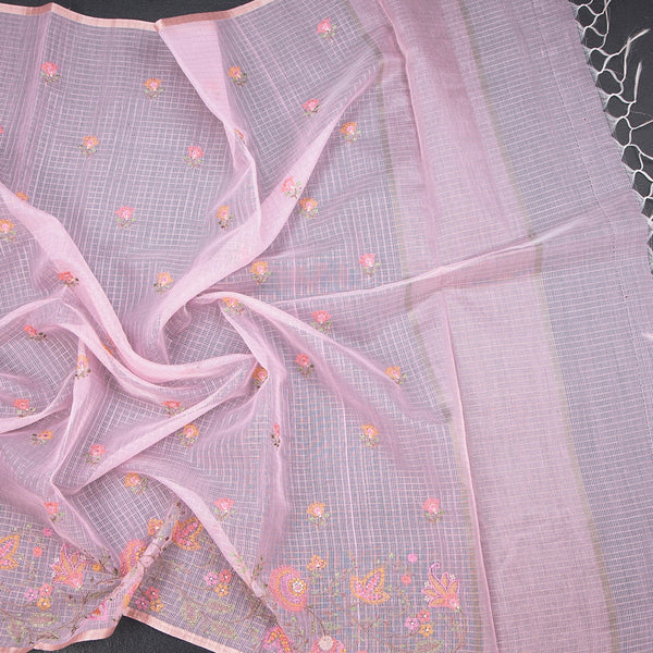 Kota Light Pink Thread Work Saree 02