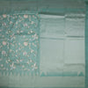 Banaras Mint Green Zari With Thread Work Saree