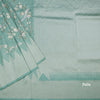 Banaras Mint Green Zari With Thread Work Saree