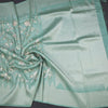 Banaras Mint Green Zari With Thread Work Saree