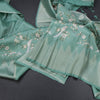 Banaras Mint Green Zari With Thread Work Saree