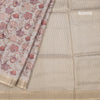 Raw Silk Grey Floral Printed Saree 04