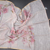 Linen Grey Floral Printed Saree