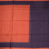 Raw Silk Dark Orange Zari Checked Saree