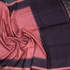 Raw Silk Dark Peach Zari Checked Saree