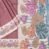 Raw Silk Dark Maroon Zari Checked Saree