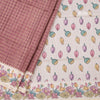 Raw Silk Dark Maroon Zari Checked Saree