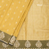 Raw Silk Mustard Yellow Zari Worked Saree