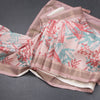 Raw Silk Baby Pink Leaf Printed Saree