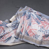 Raw Silk Light Blue Leaf Printed Saree