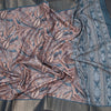 Raw Silk Light Brown Leaf Printed Saree