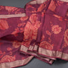 Pure Tussar Magenta Purple Floral Printed Saree 02