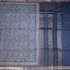Pure Tussar Blue Floral Printed Saree 05