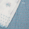 Semi Linen Cream Floral Printed Saree 07