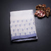 Semi Linen Cream Floral Printed Saree 06
