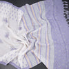 Semi Linen Cream Floral Printed Saree 06
