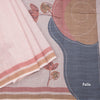 Semi Linen Light Brown Painted With Thread Work Saree